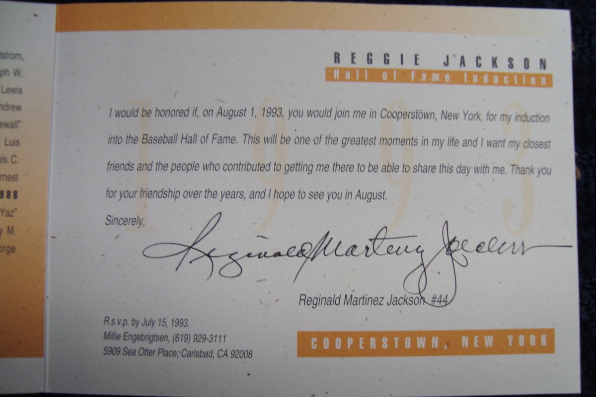 Autographed Reggie with Father Martinez Jackson 1993 Hall of Fame Induction  Envelope