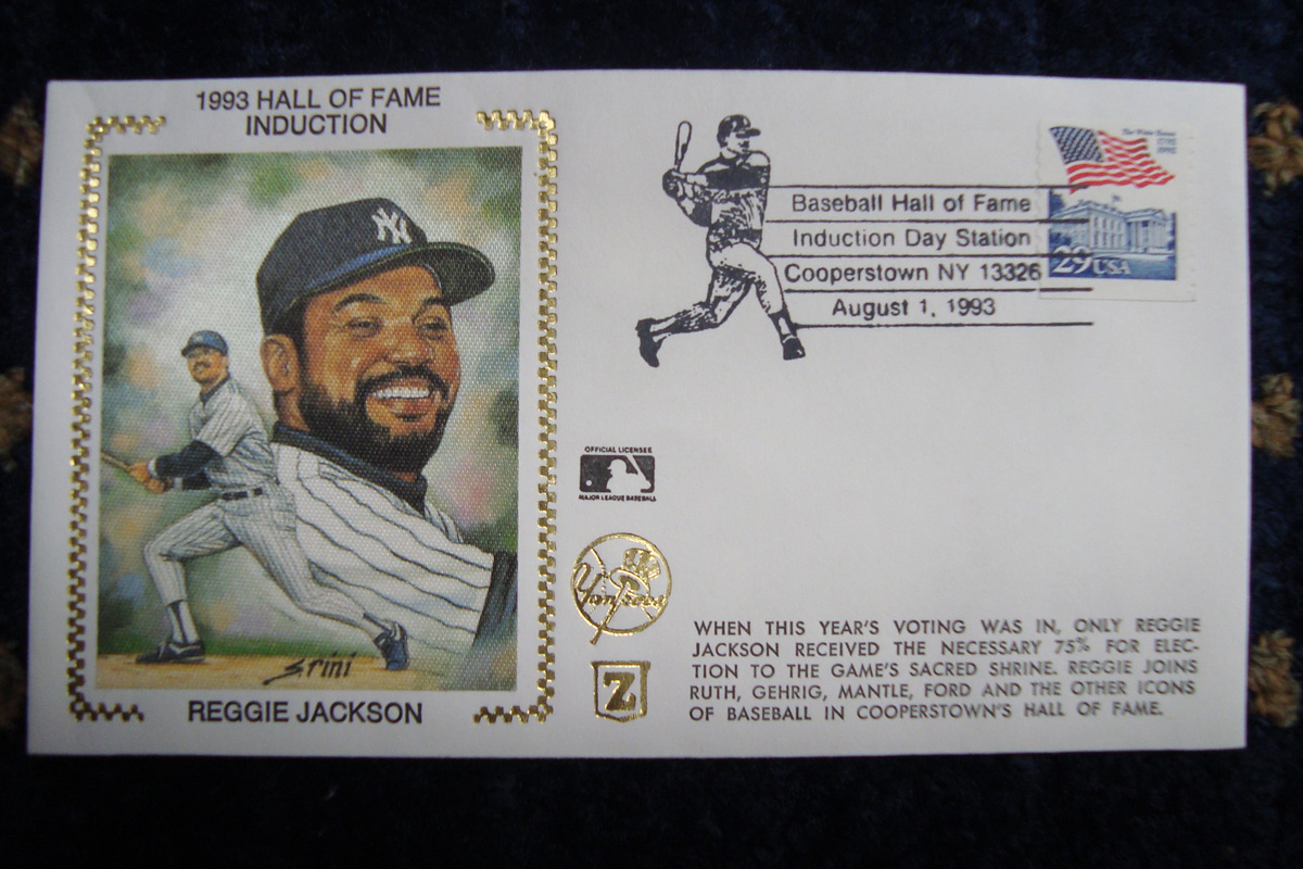 Reggie Jackson New York Yankees 1993 Hall of Fame Induction 8x10 Photocard