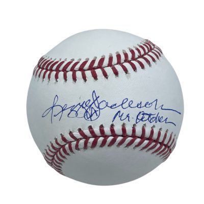 Reggie Jackson Autographed Throwback Mr. October Baseball Jersey Grey  (JSA)