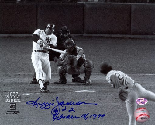 Reggie Jackson autographed 1977 World Series HR2 8x10 Photo Yankees