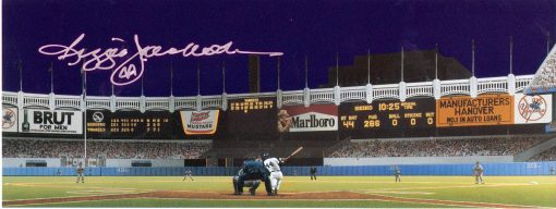 Reggie Jackson Autographed Yankee Stadium Triumph by Bill Purdom, Lithograph 3 5/8" x 9", 1993